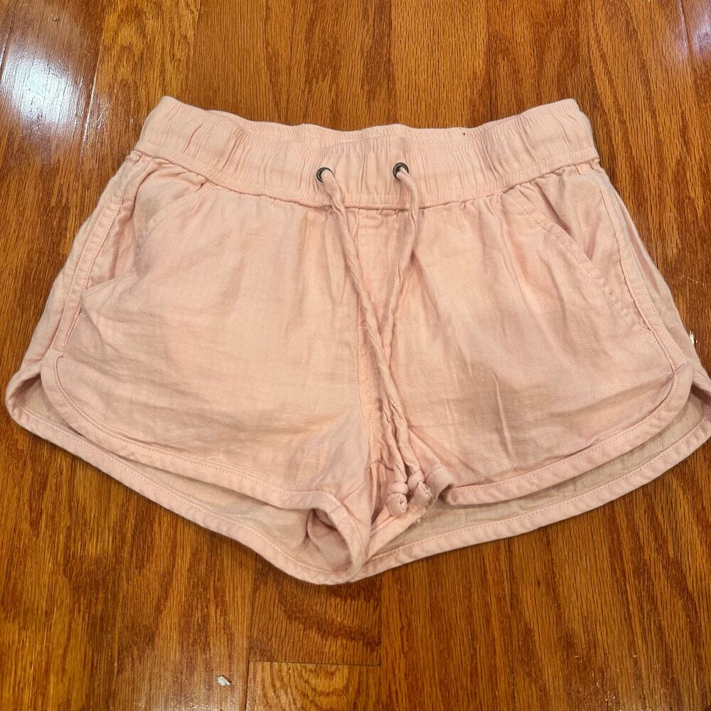 SO Juniors XS Blush Pink Drawstring Shorts Cotton Rayon Pockets Pull On